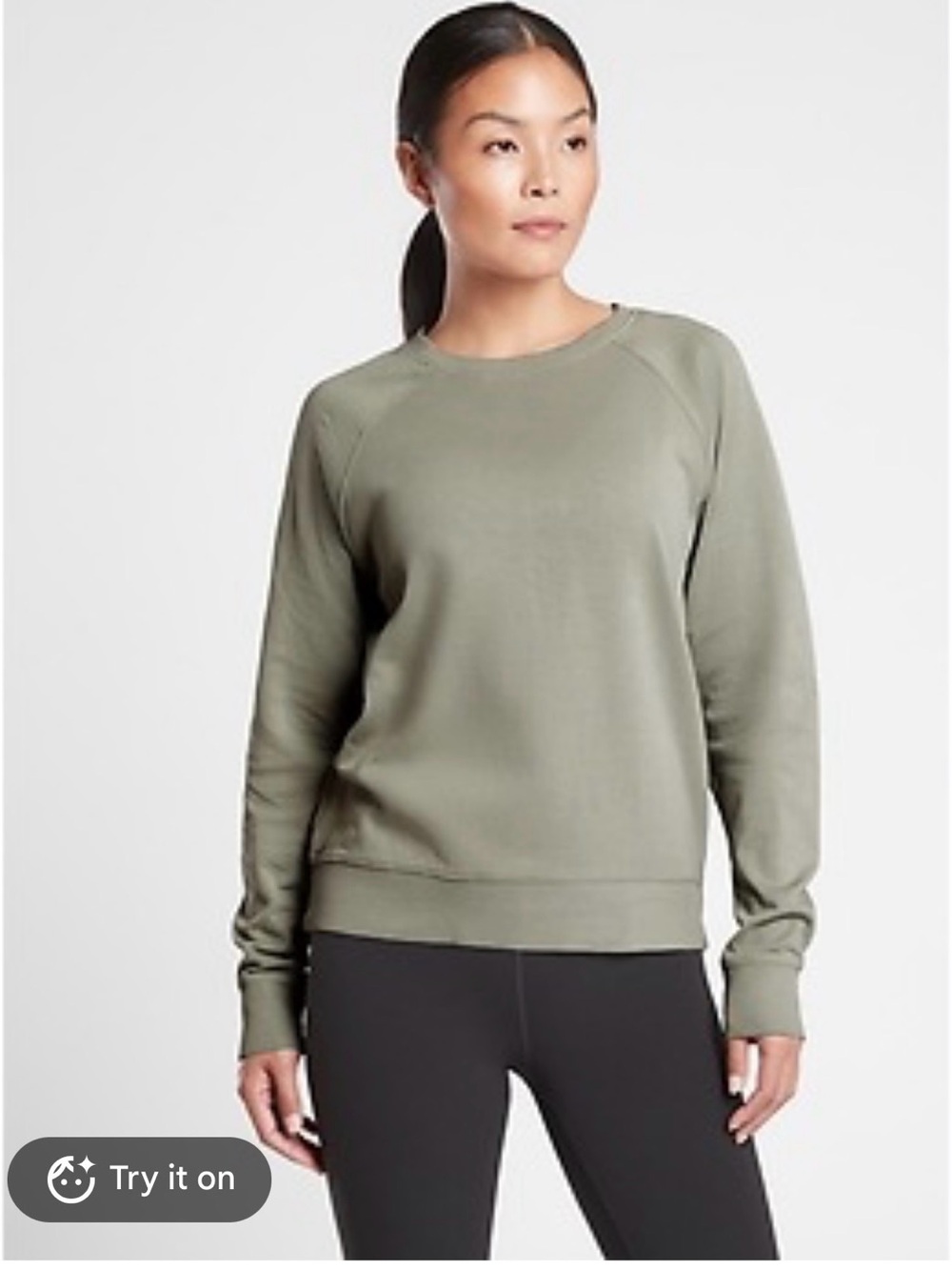 ATHLETA Sundown Sweatshirt Laurel Olive Size Medium